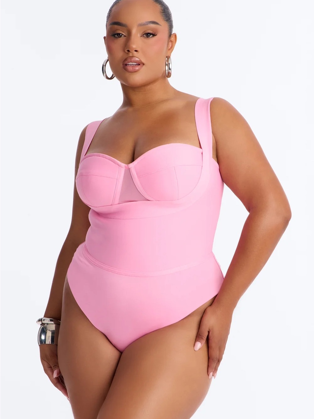 Fashion Nova Pink Plus Size Bodysuit